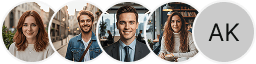 Multiple trader profile picture icons displayed on a trading assessment panel
